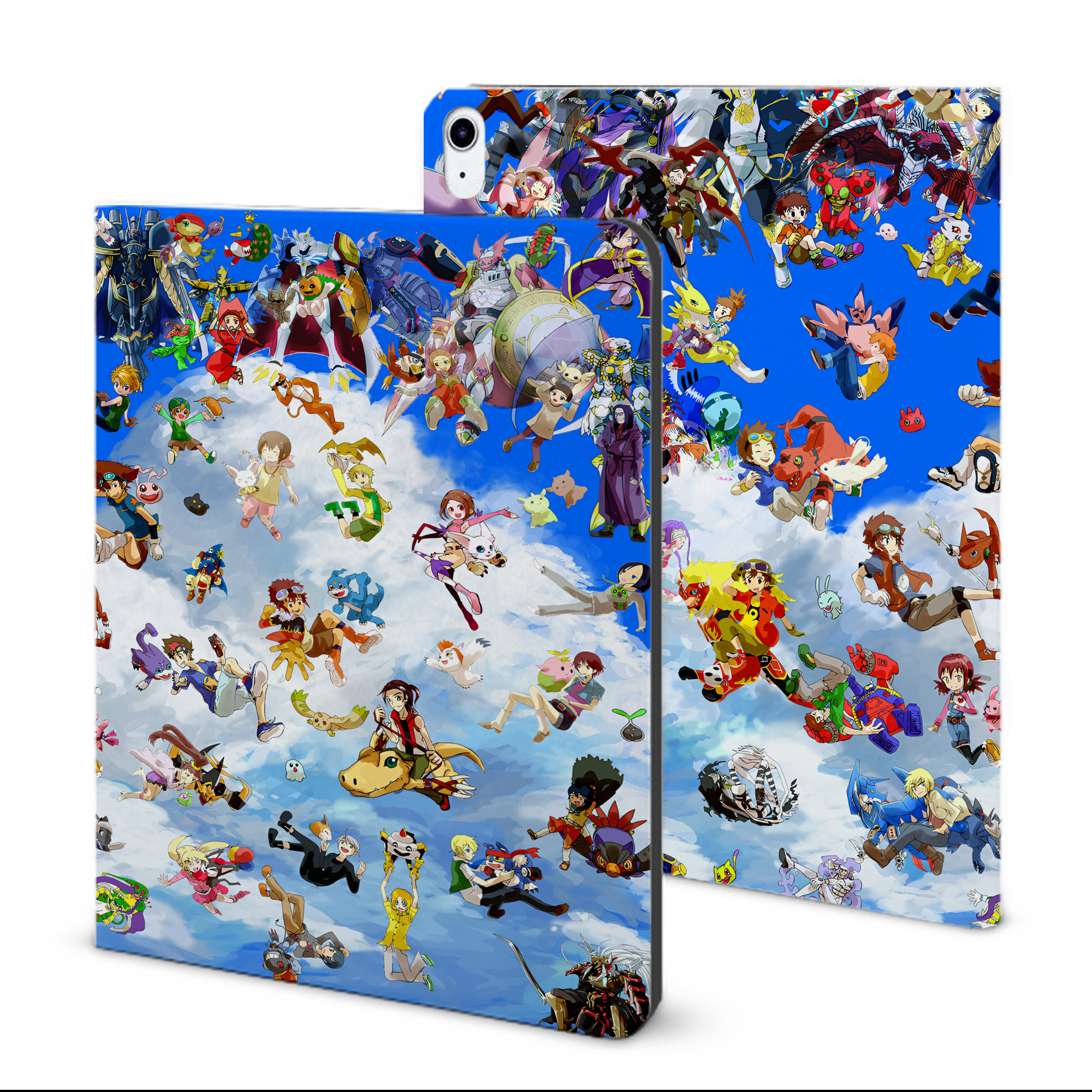 （画像用） Digimon デジタルモンスター/デジモン IPad ケース ブック型 PUレザー TPU 耐衝撃 軽量 薄型 ペン収納なし 全面保護 IPad 各モデル対応